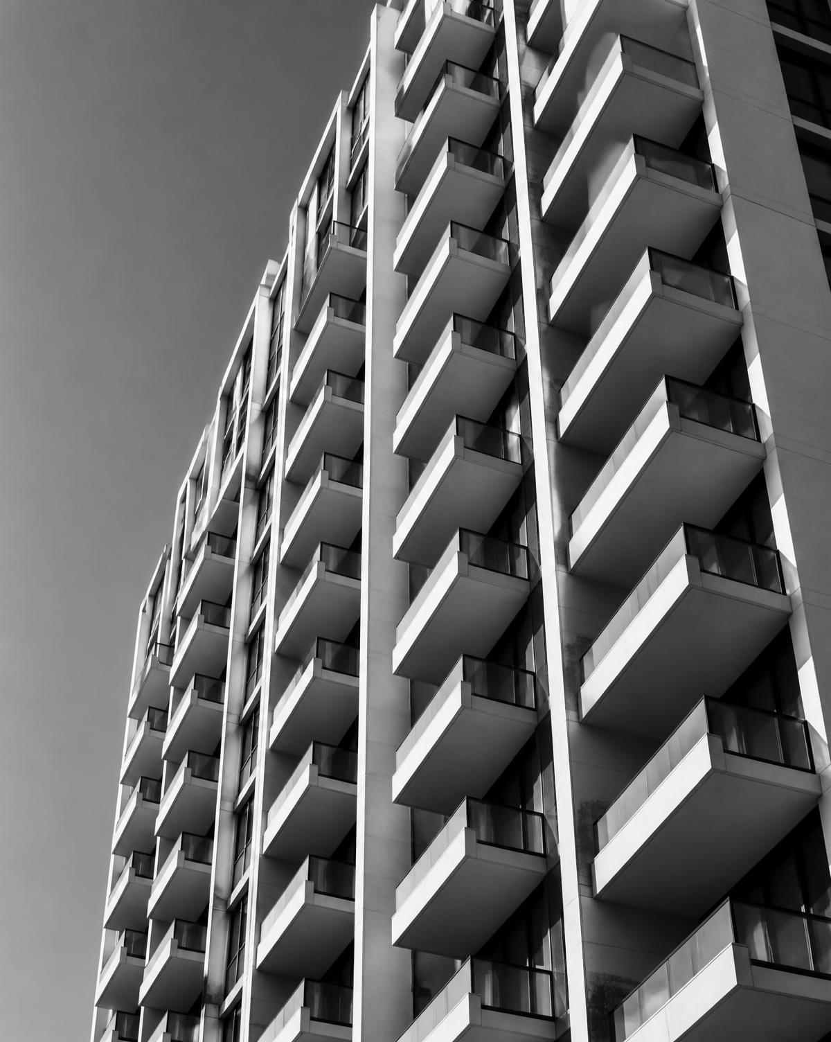 Modern residential tower facade